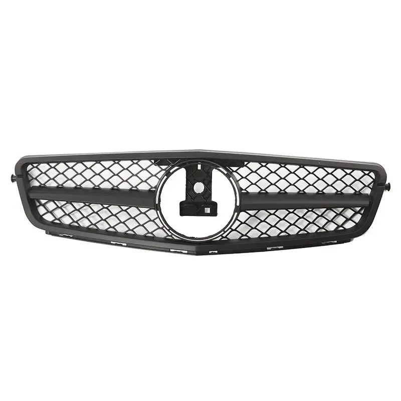 Matte Black Amg Style Front Bumper Grille Fit For Mercedes Benz C-class ...