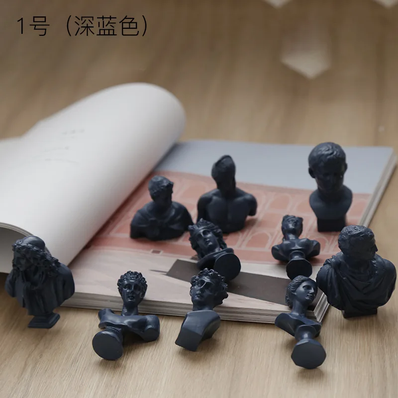 Posing Photo Props Nordic Morandi Color Mini Plaster Sketch Head Resin Figure Statue
