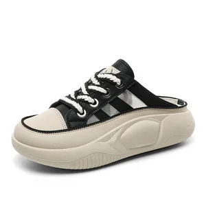 Women's Summer Cool Mesh Breathable Semi-Slippers Home Walking Casual Shoes Fashion Trend Made China for Autumn Spring Seasons