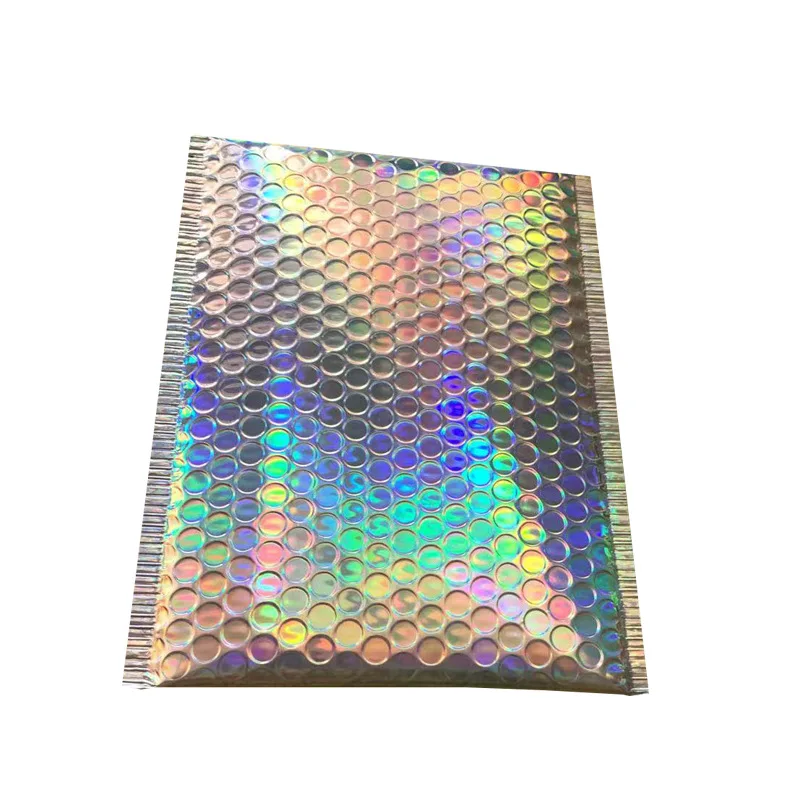 Shipping Packaging Holographic Bubble Envelope Mailing Bags Rainbow