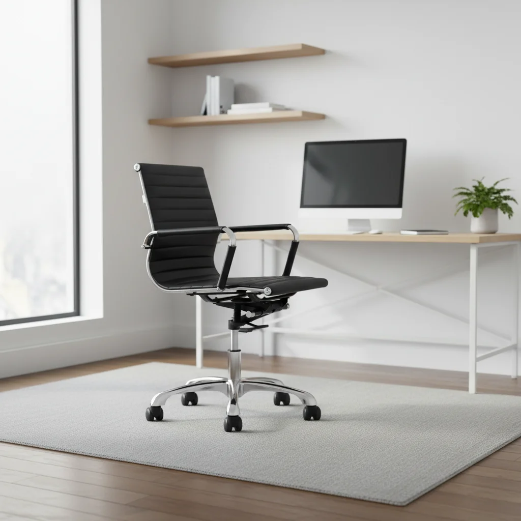Ergonomic Leather Modern Executive Height Adjustable Aluminium Base Chair for Home Office 6