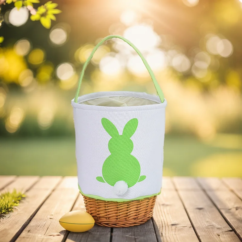 Wholesale Outdoors Easter Baskets Empty Kids Canvas Fabric Easter