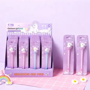 Cute Unicorn Themed Capped Gel Pen - Bulk Wholesale, Glitter Design Quick-Dry Ink Stationery Gift