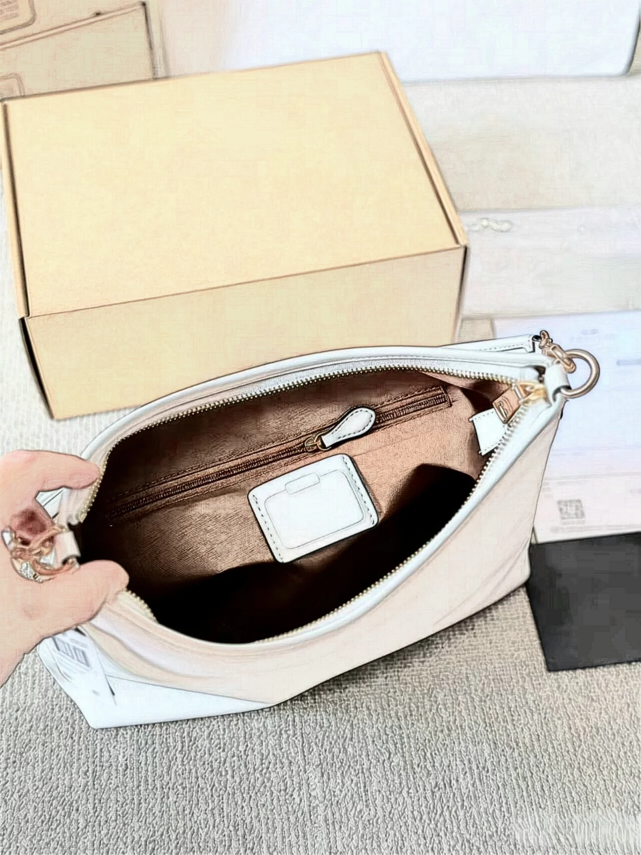 New European-American Vintage Women’s Underarm Shoulder Crossbody Tote Bag Two Straps Zipper PU Lining Polyester High-grade