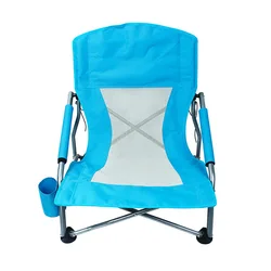 Outdoor new design wholesale camping folding BBQ picnic chair oxford cloth beach blue fishing portable chair