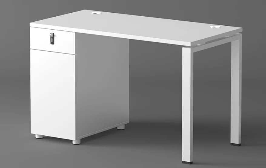 Juou Hot Sell Executive Office Table Cheap White Office Table Modern Office Metal Legs Desk