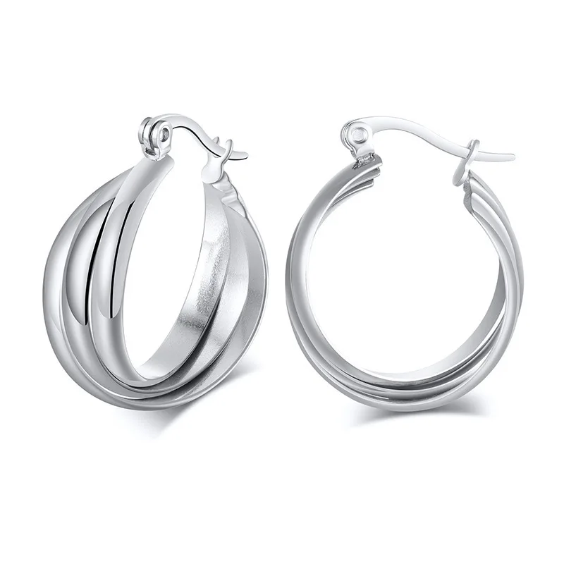 Chunky Statement 14k Gold Color Hoop Earrings Ladies Simple Round Hollow Earrings Fashion Jewelry Gift