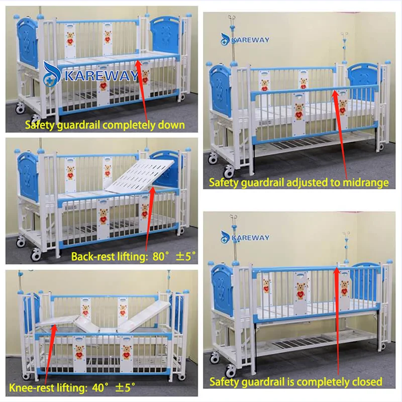 Two Crank Manual Control Two Function Hospital Adult Baby Infant Crib