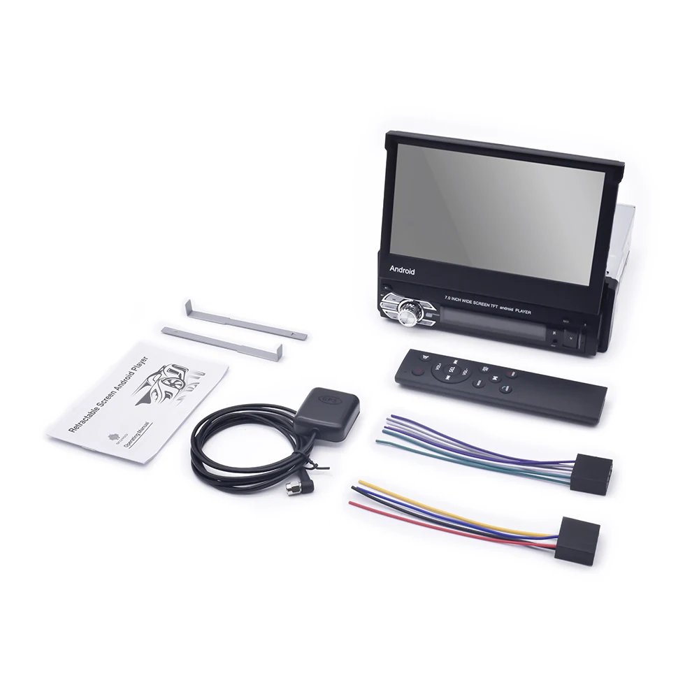 1 Din Android Car Radio 7 Inch Retractable Car DVD Player Universal Car Stereo Radio System MP5 Player With BT WIFI GPS