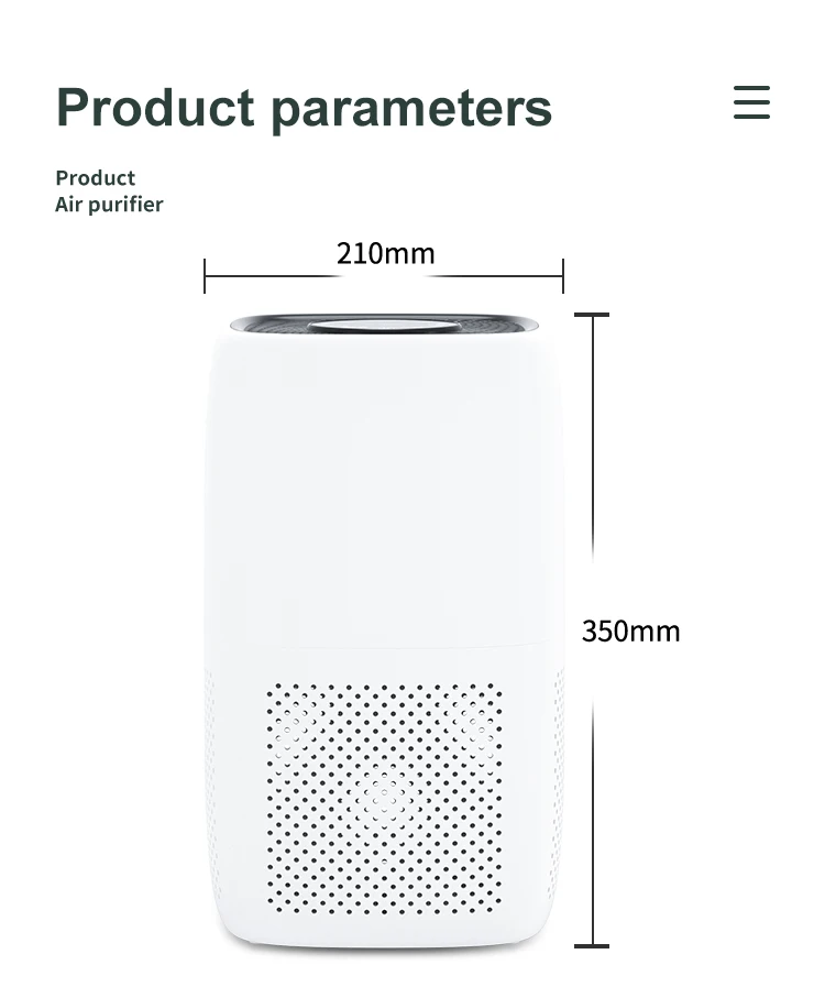 Household Room Pet Air Purifier with Hepa Filter Home Air Dust Cleaning