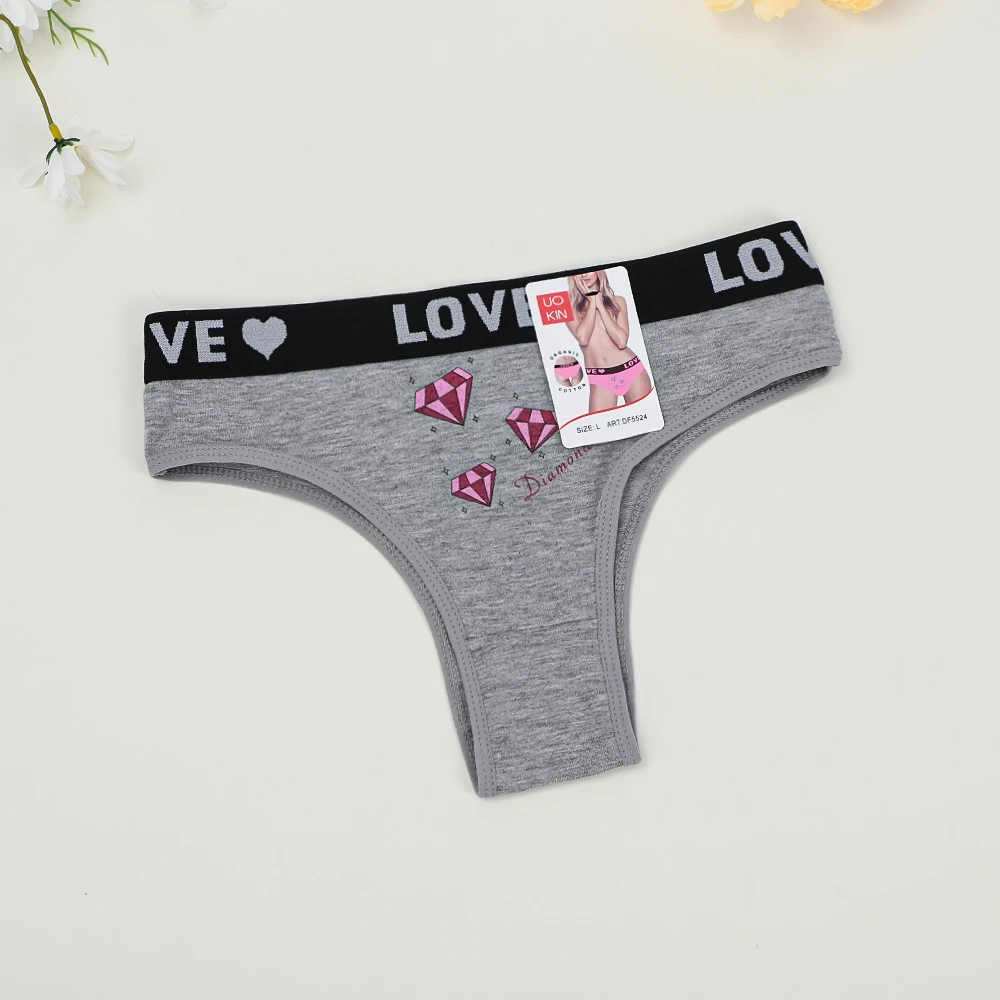 Wholesale School Teen Girls Low Waist Teen Panties 95% Cotton Double Crotch Brazilian Panty Tanga Underwear Dozen Pack 12pcs