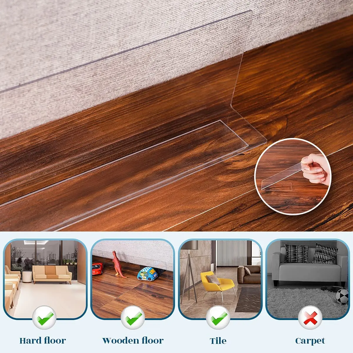 Clear Toy Blockers For Furniture Stop Things From Going Under Couch