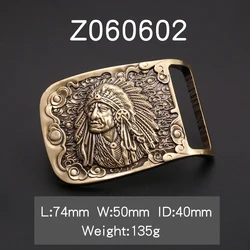 Пряжка из твердой латуни, латунная пряжка для ремня для мужчин 40 мм