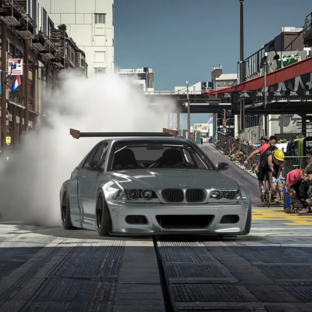 Fiber Glass E46 3 Series M3 Coupe Front Lip With Rods Fenders Rear Trunk Spoiler Body Kit For