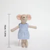 Ratón a cuadros azul 15cm