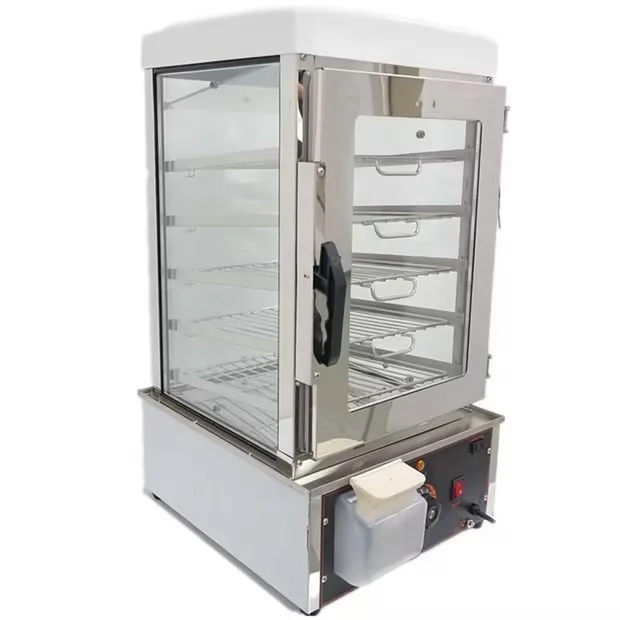 Pie Warmer Display Bun Steamer Temperature Adjusted Food Warming Display Hot Dog Showcase