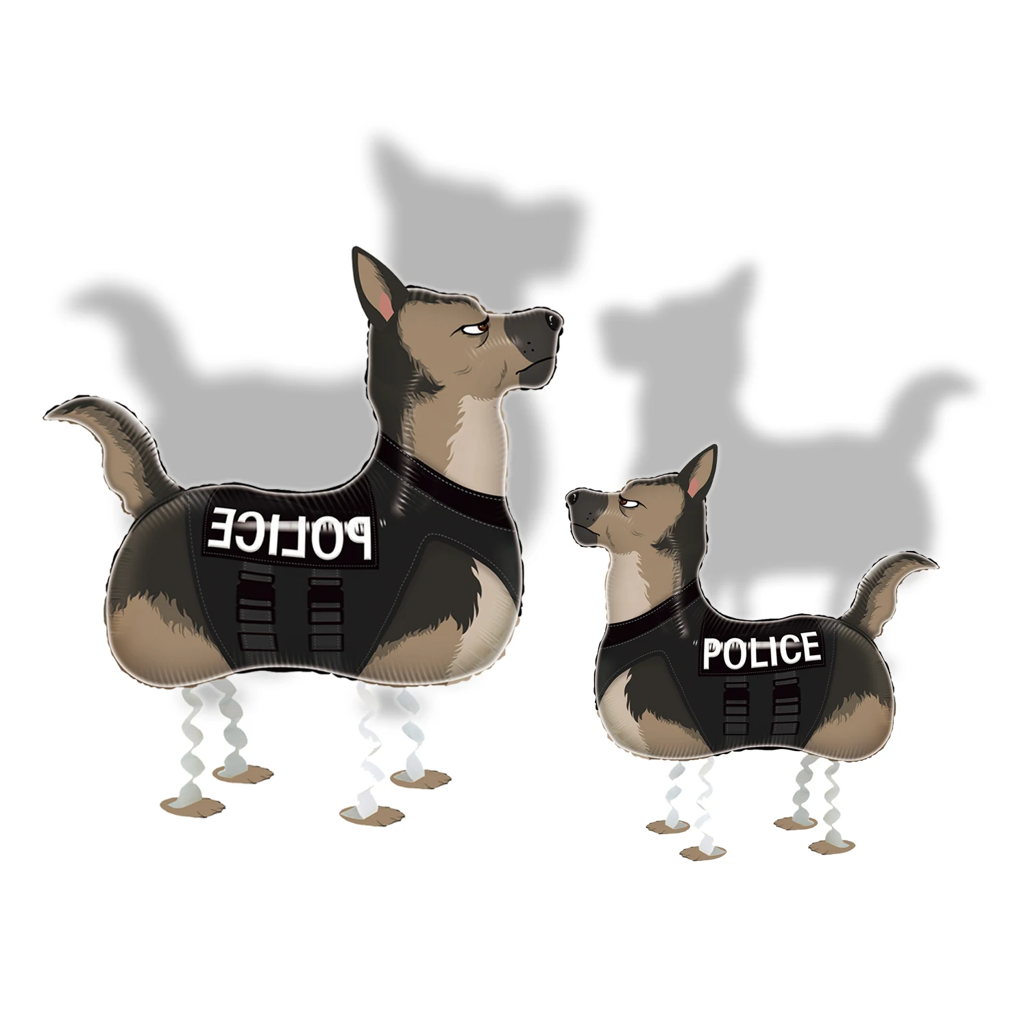 NEW CYmylar Patrol Dog Walking Balloons Police Dog Puppy Walking