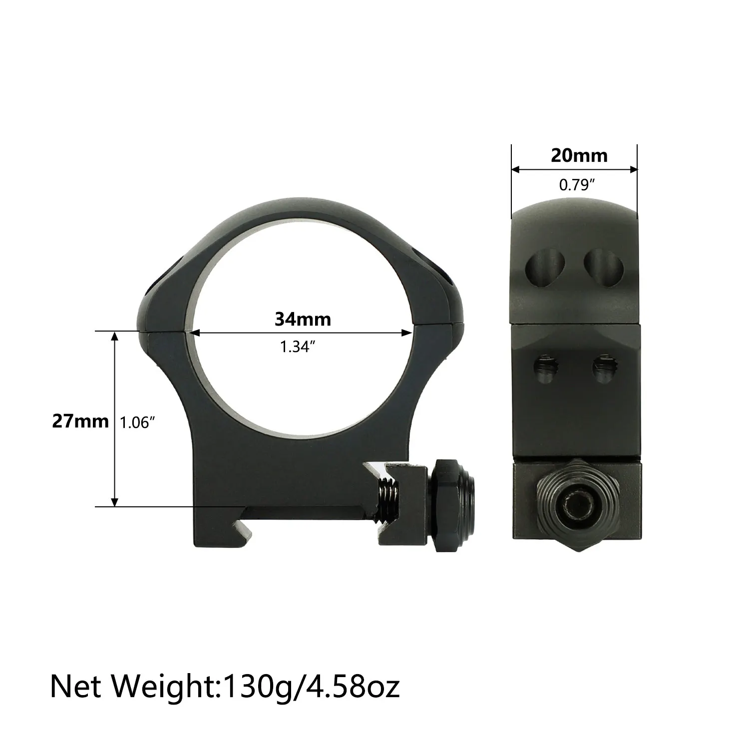 Ohhunt Custom OEM 7075 Aluminum High Quality Low Profile 34mm Scope ...