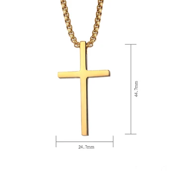 2020 New arrival handmade religious jewelry wholesale fashion stainless steel 18k gold cross necklace for men