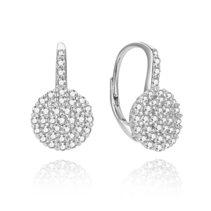 European Popular Women's 925 Sterling Silver Rhodium Plated Earrings AAA Zircon with France Lock Gold Plated Trendy Style Gifts