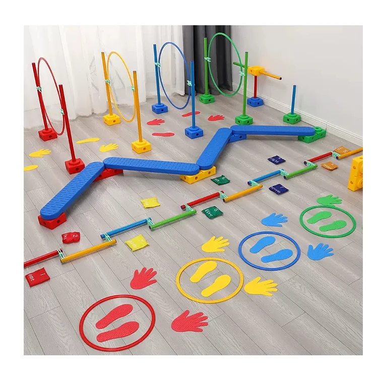 Nursery Kids Obstacle Course Training Balance & Coordination Jumping Play Combo Durable Plastic Agility Hoops Sensory Equipments-777018