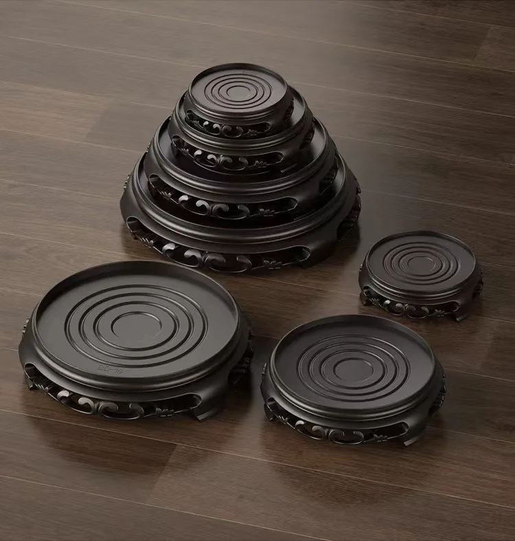 Bonsai Stone Tray Base Plastics Stand Holders Displays Diameter Black