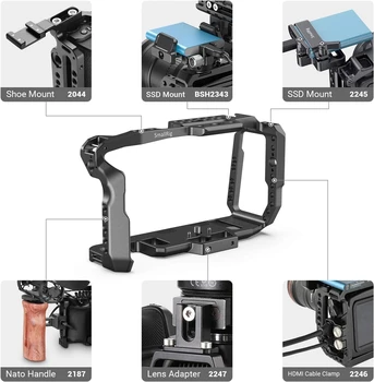 SMALLRIG BMPCC 4K & 6K Cage for Pocket Cinema Camera 4K & 6K W/Cold Shoe NATO Rail 2203 detail image