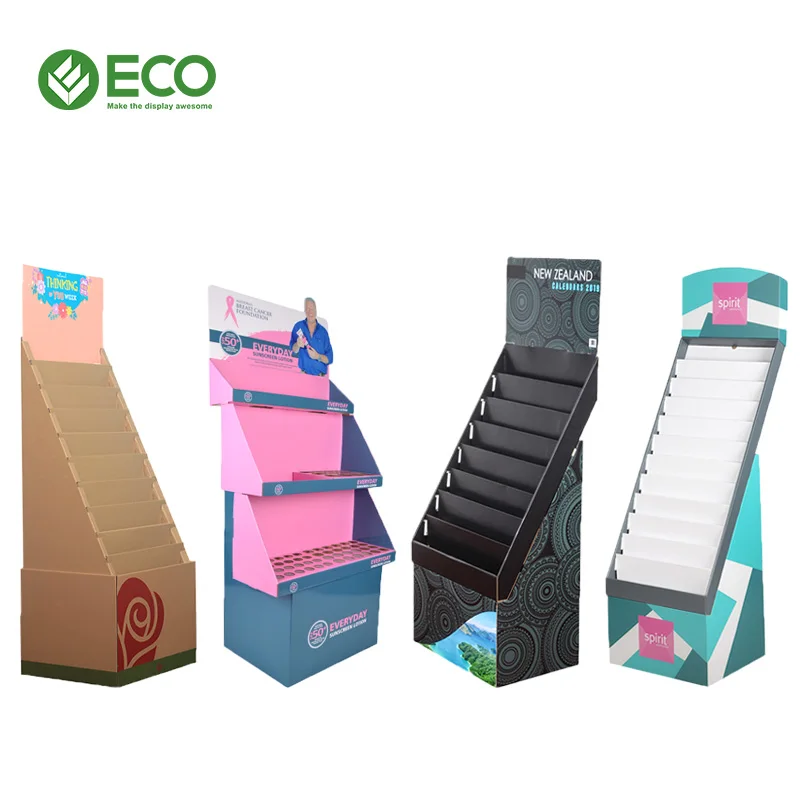 Factory Direct Modern Foldable Display Rack Recyclable Corrugated Cardboard for Greeting Card Comic Book Directly From Source