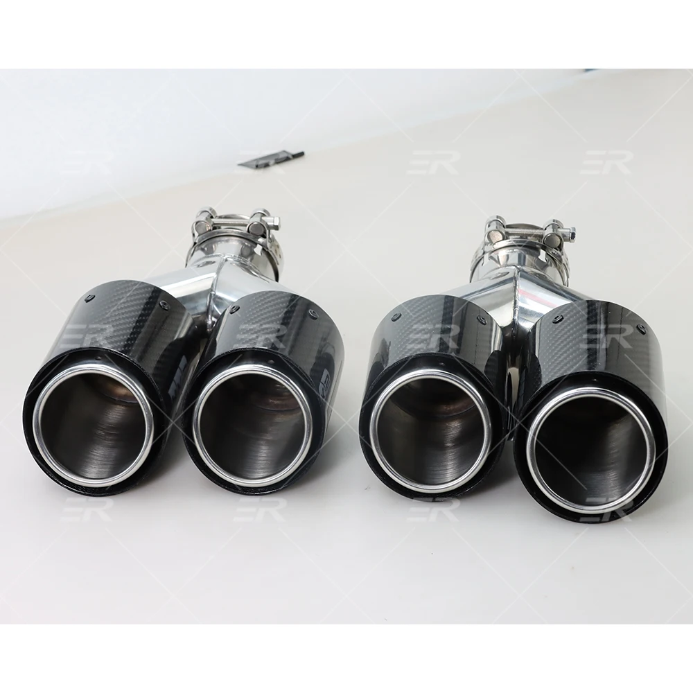 Factory Customized HKS Dual Carbon Fiber Exhaust Tips Double Outlet Muffler Tail Pipe Exhaust Upgrade