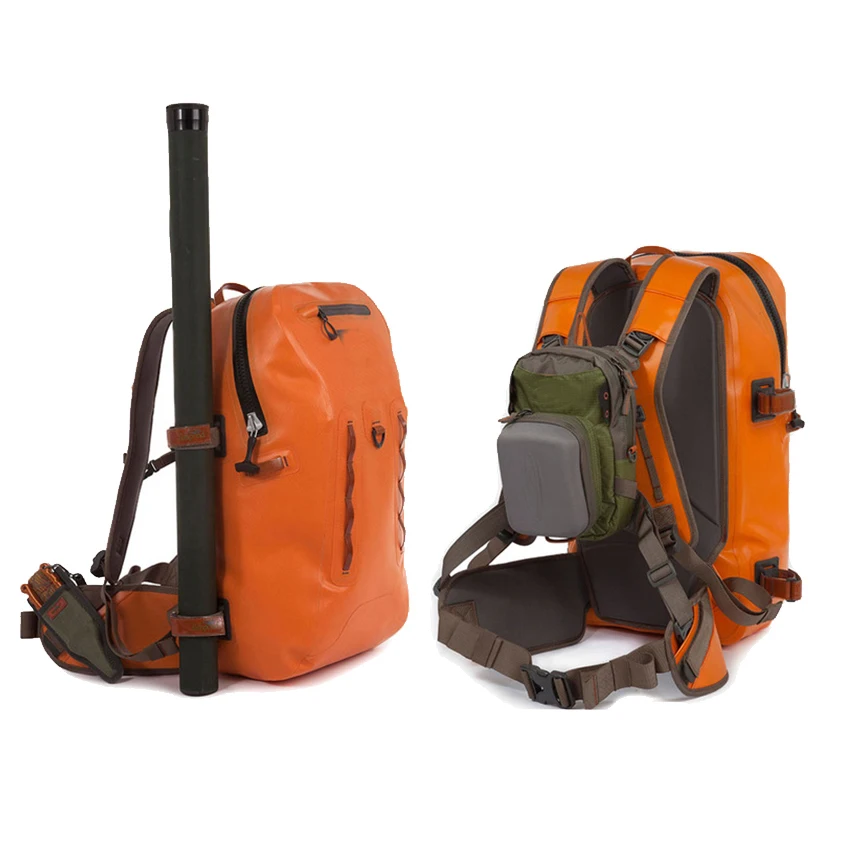 Wholesale Waterproof  Rod Holder Soft PVC Green Welding Fishing Backpack