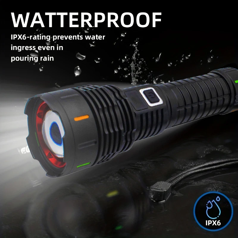 20W White Laser 1700lm Fluorescence Flashlight Camping Light Car Tactical Type-C Charging Portable Trekking Torch Flashlights factory