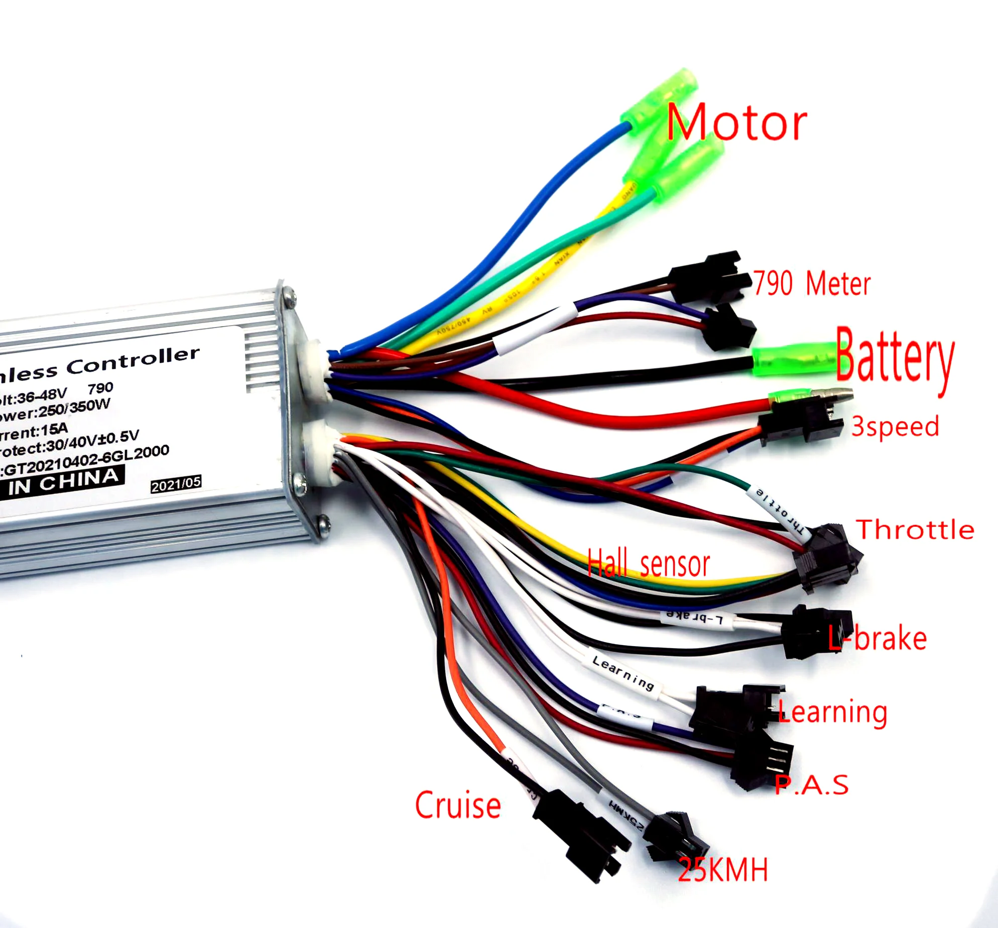 36V 48V 250W E-bike Brushless Motor 790 Controller BLDC Motor Driver+790LED Display