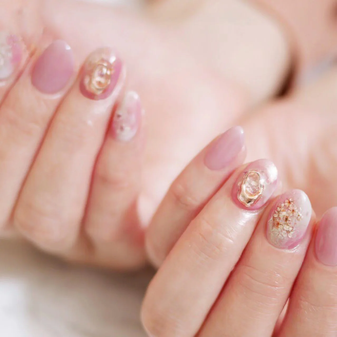 New Arrival Natural Lace Flower Hydrangea Dry Flower Nail Art Diy