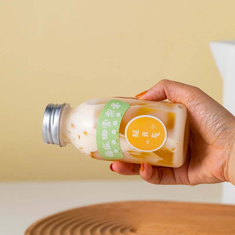 Transparent 250ml 350ml Coffee Milk Juice Drink Bottle Jar with Screw Cap