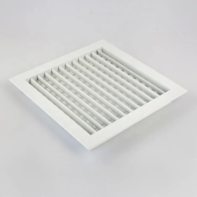 Aluminum Square Decorative Adjustable Blades Double Deflection Grille Wall Register Supply Air Grilles for HVAC with Damper
