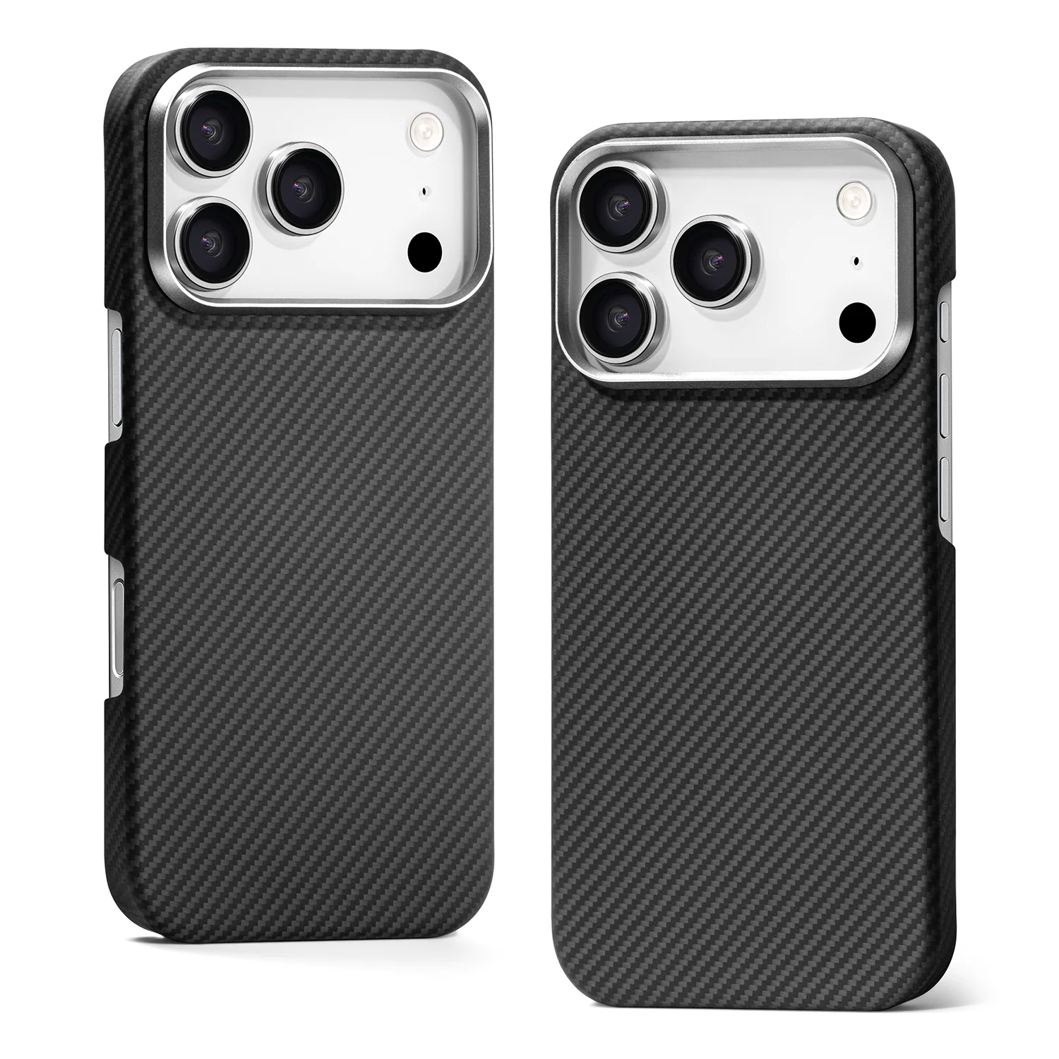 product laudtec luxury carbon fiber textured magnetic phone case for iphone 17 pro max air thin kevlar matte shockproof back cover179-3