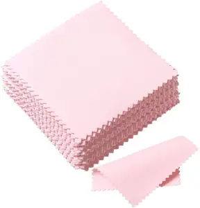 Beautiful Designed Pink Printing Microfiber Jewelry Screen Silver Lens Cleaning Polishing Cloth