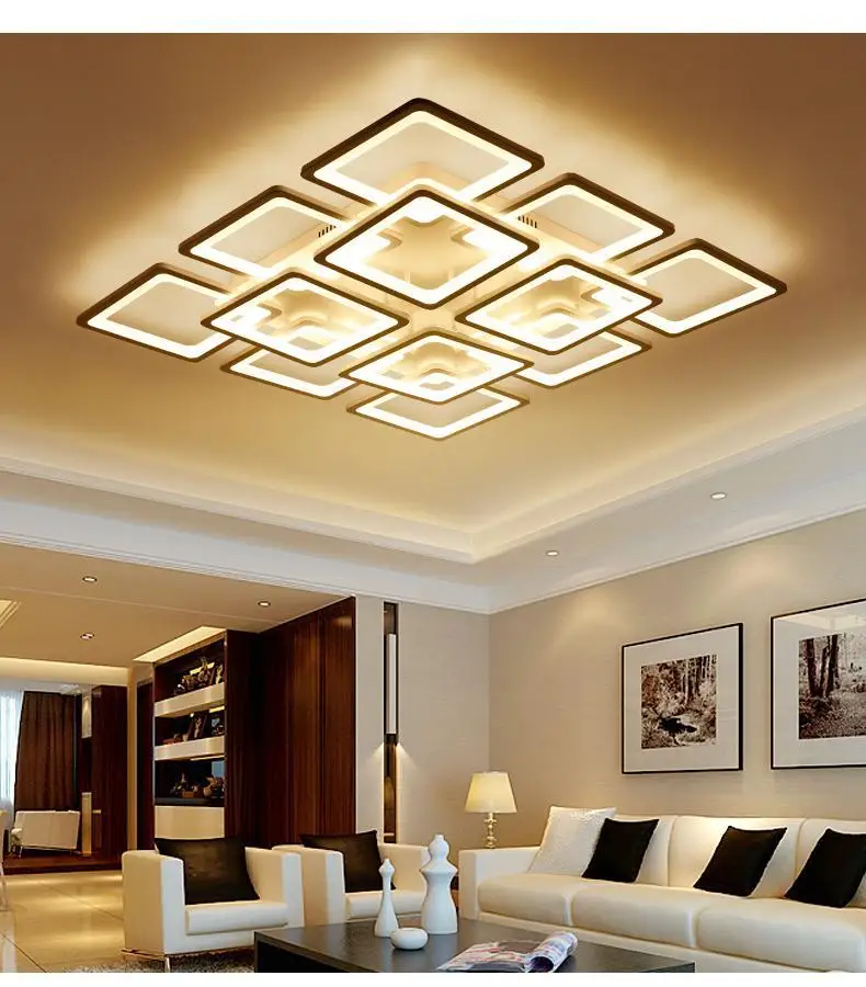 Modern Indoor Acrylic Led Square Ceiling Light Fixture Room Lights ...