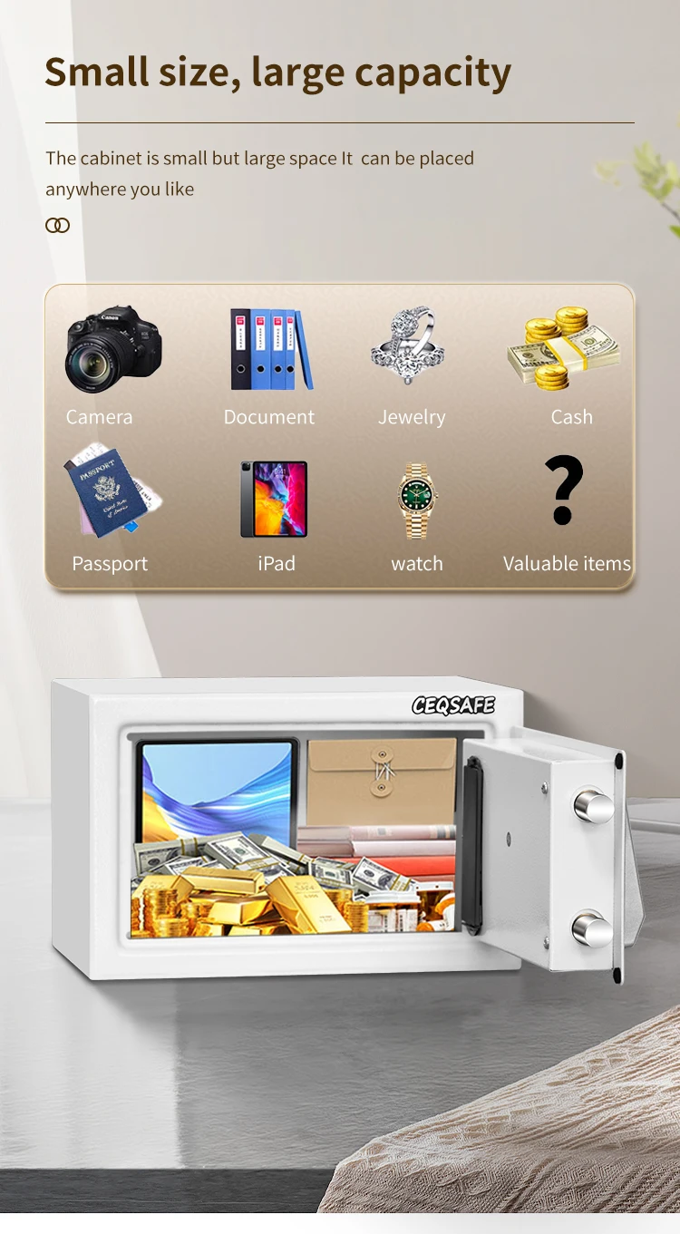 CEQSAFE Custom Mini Money Jewelry Digital Electronic Lock Safe Box Home Safe Box with Lock details