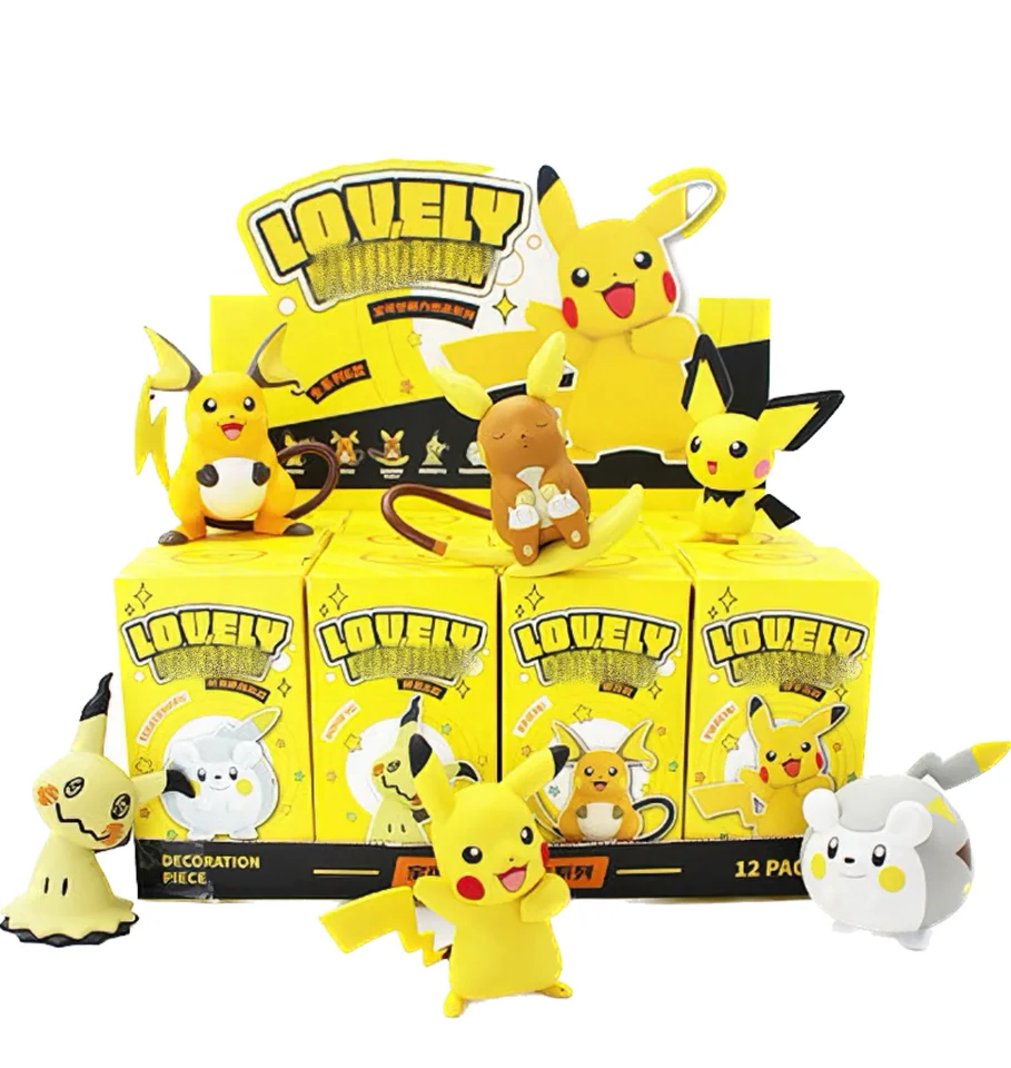 Kawaii Pokemoned Mini PVC Anime Figures Mystery Box Toys Pikachu Children's Christmas Toy Gift Blind Box Display for Kids