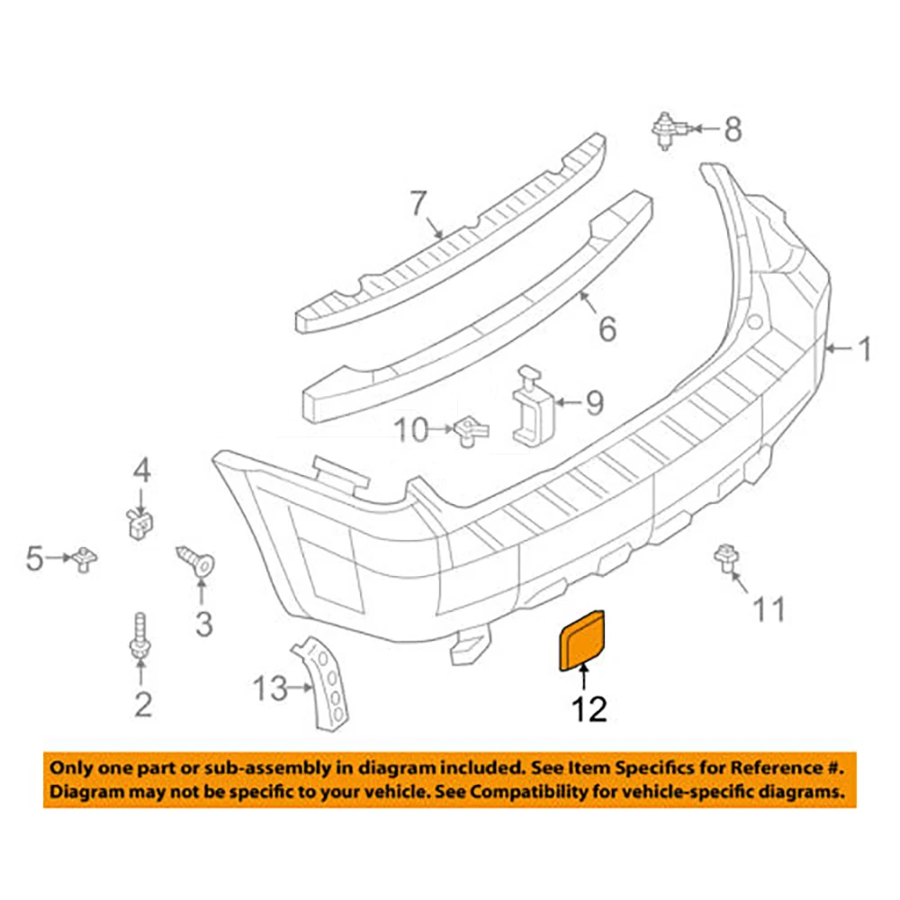 POKESS Reflector of Rear Bumper 5L8Z17808BA 5L8417E847AB Rear Bumper R... — 3