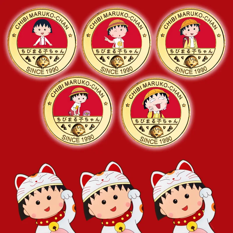 日本のアニメちびまる子ちゃんガールプレイお土産24k金メッキ