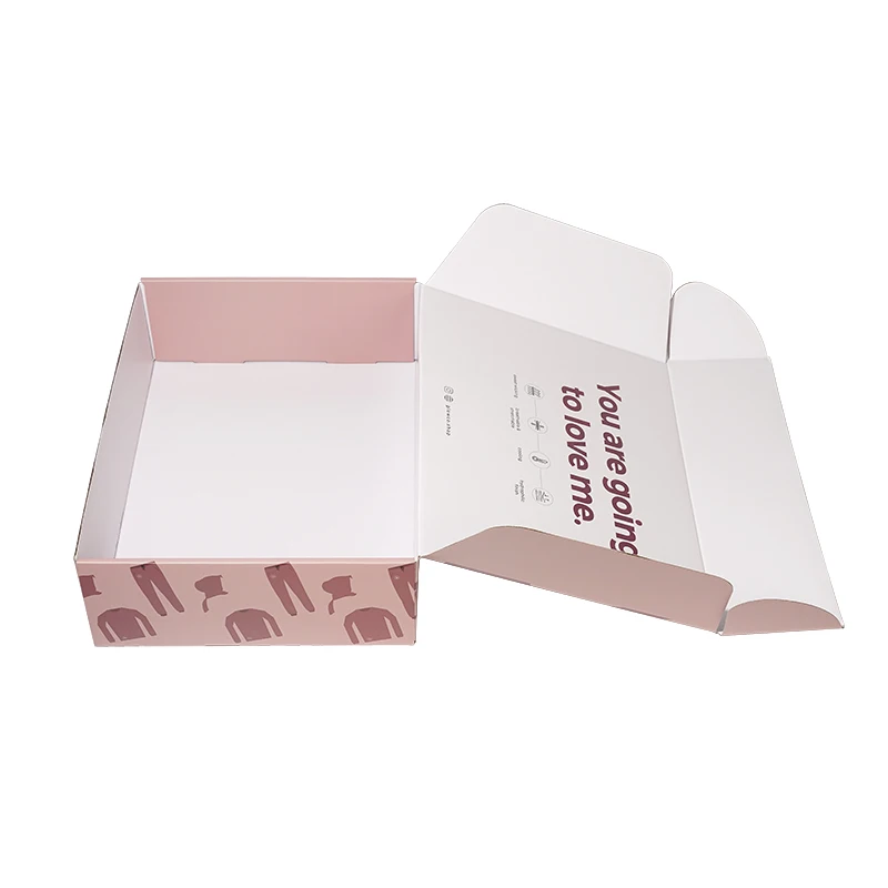 Low MOQ Corrugated Recyclable Mailer Box Pink Shipping Boxes Custom Logo for Small Business Gift Packaging