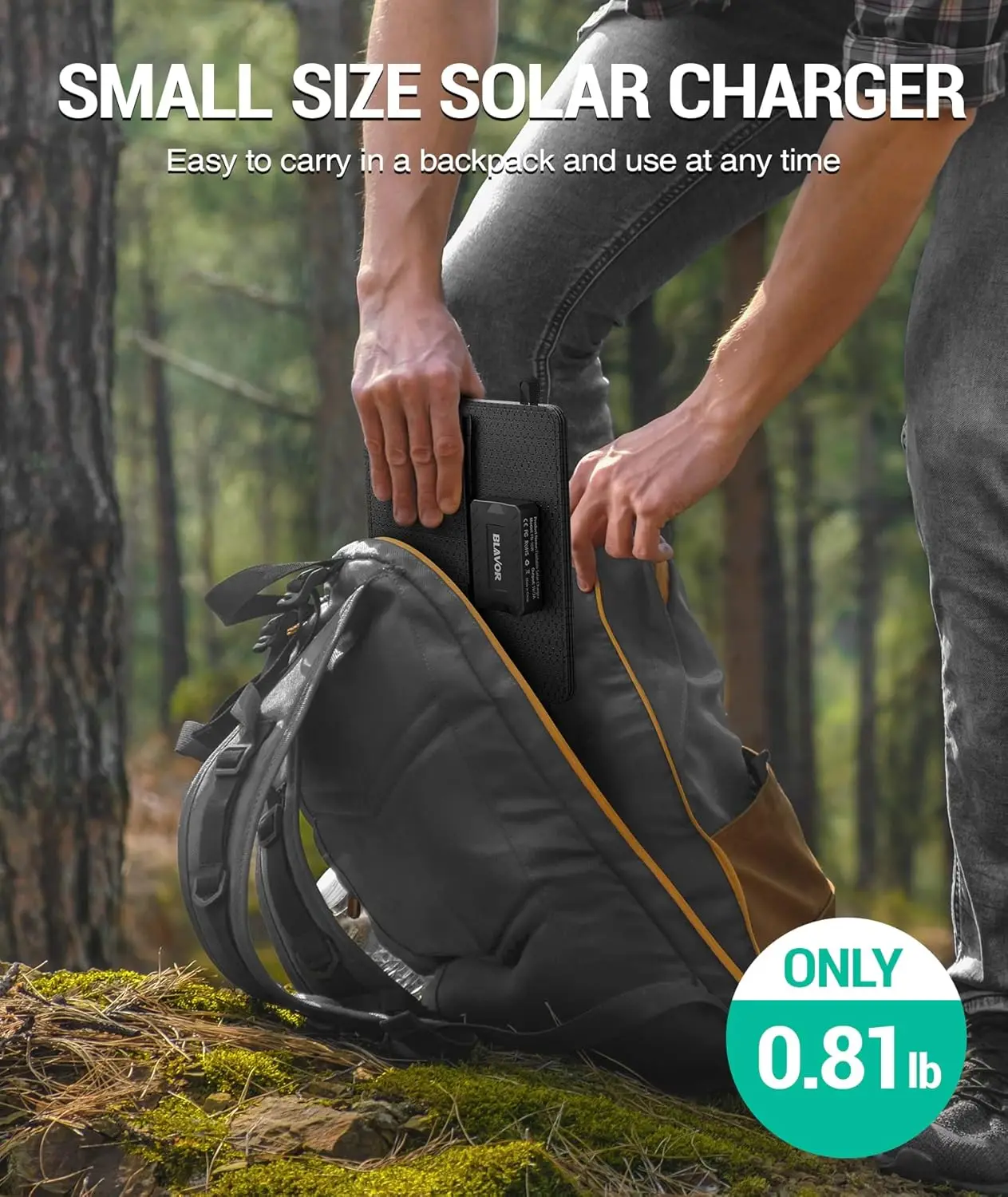 10W High Efficiency Monocrystalline Silicon Portable Solar Charger (5V/2A Max) Small Foldable Solar Panel USB-A/USB-C Outputs