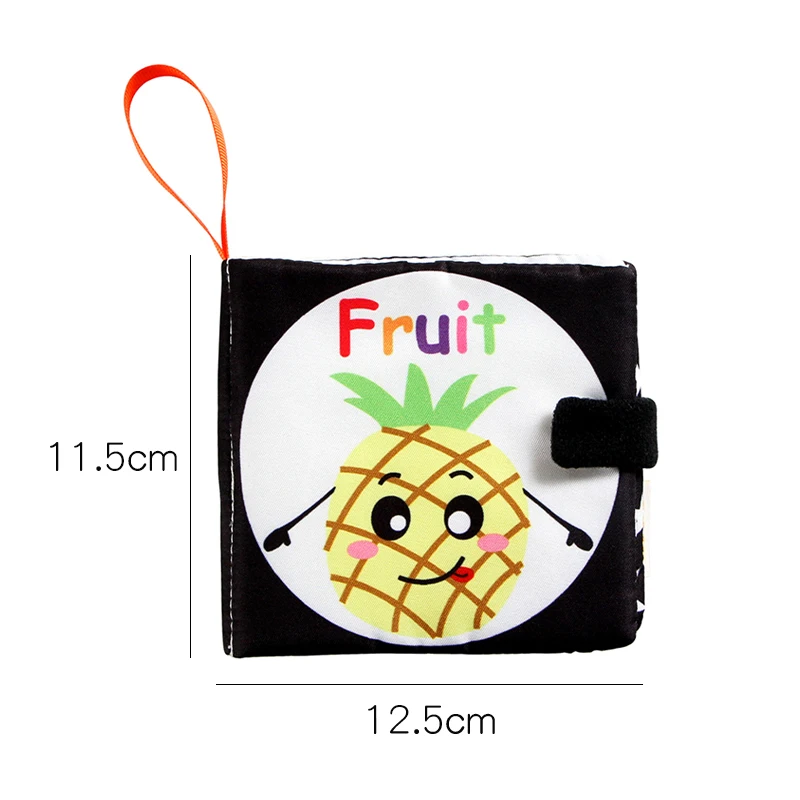 Черно-белая тканевая книга Визуальная стимуляция пляжная книга детская тканевая книга игрушка N005