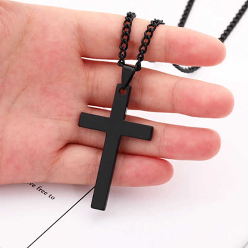 Men S Fashion Cuttingsmall Cross Pendant Stainless Steel Simple Pendant   H459ebe14b3dd41b392ac061500490542X 