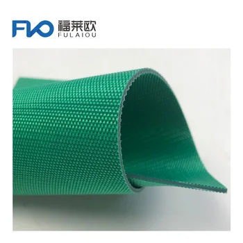2.0mm green double-sided fibre pvc conveyor belt for logistics