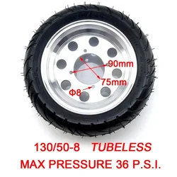 Honda Monkey Bike Z50 Tubeless Tyres 90/65-8 & 130/50-8 - Oem