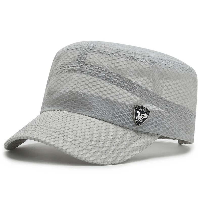 Top hat men's summer mesh thin hat outdoor breathable military caps men's sun hat