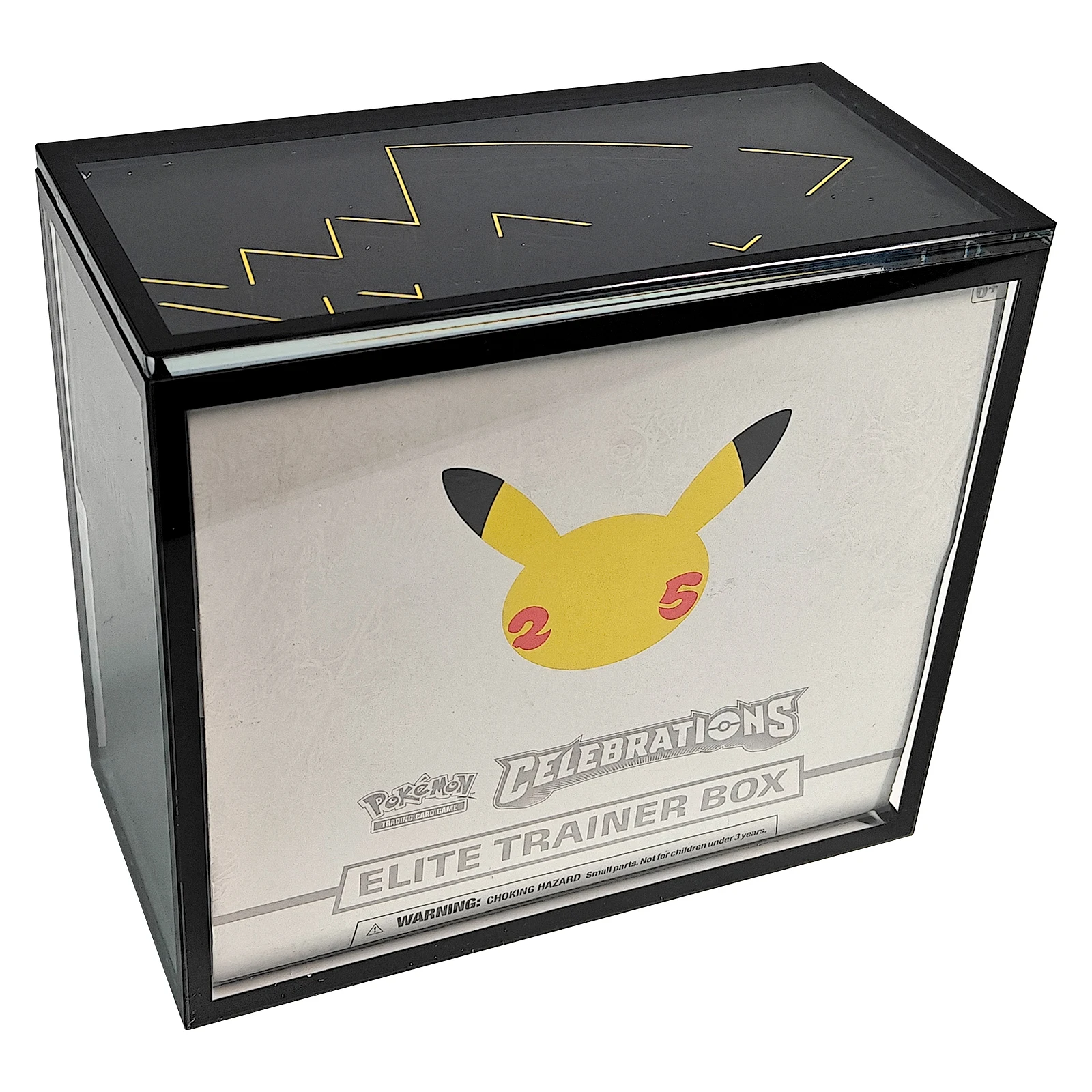 Estuche de exhibición acrílico moderno desmontable para caja de entrenador élite (ETB) de Pokemon TCG con borde de color personalizable, estuche protector para juegos de cartas